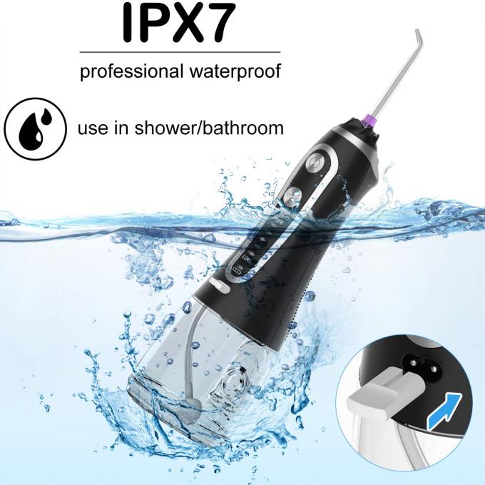 Limpiador sin cuerda de los dientes de Flosser del agua, Irrigator oral dental portátil 5 modos, prenda impermeable IPX7